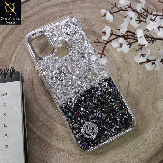 Infinix Hot 10 Cover - Design4 - New Cool 3D Goodluck Trendy Dual Sides Glitter Shiny Case (Glitter Doesn`t Move)