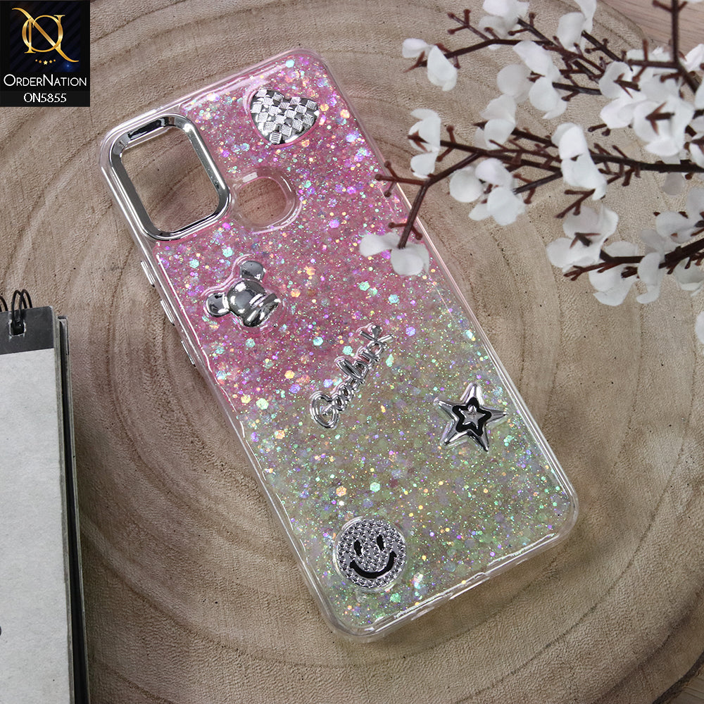 Infinix Hot 10 Play Cover - Design6 - New Cool 3D Goodluck Trendy Dual Sides Glitter Shiny Case (Glitter Doesn`t Move)