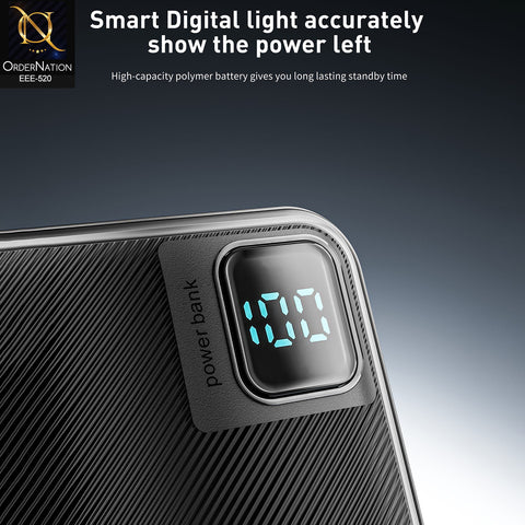 VEN-DENS - VD-PB061 - 20000mAh 22.5W Fast Charging Power Bank with Built-In Cables & Digital Display