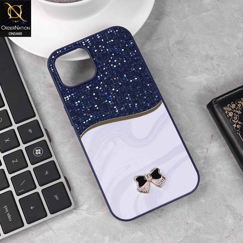 iPhone 15 Cover - Blue - Shiny Glitter Bling Texture Soft Case