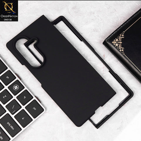 Samsung Galaxy Z Fold 7 Cover - Black - HQ Silica Gel Silicon Shockproof Matte Soft Border Shell Case