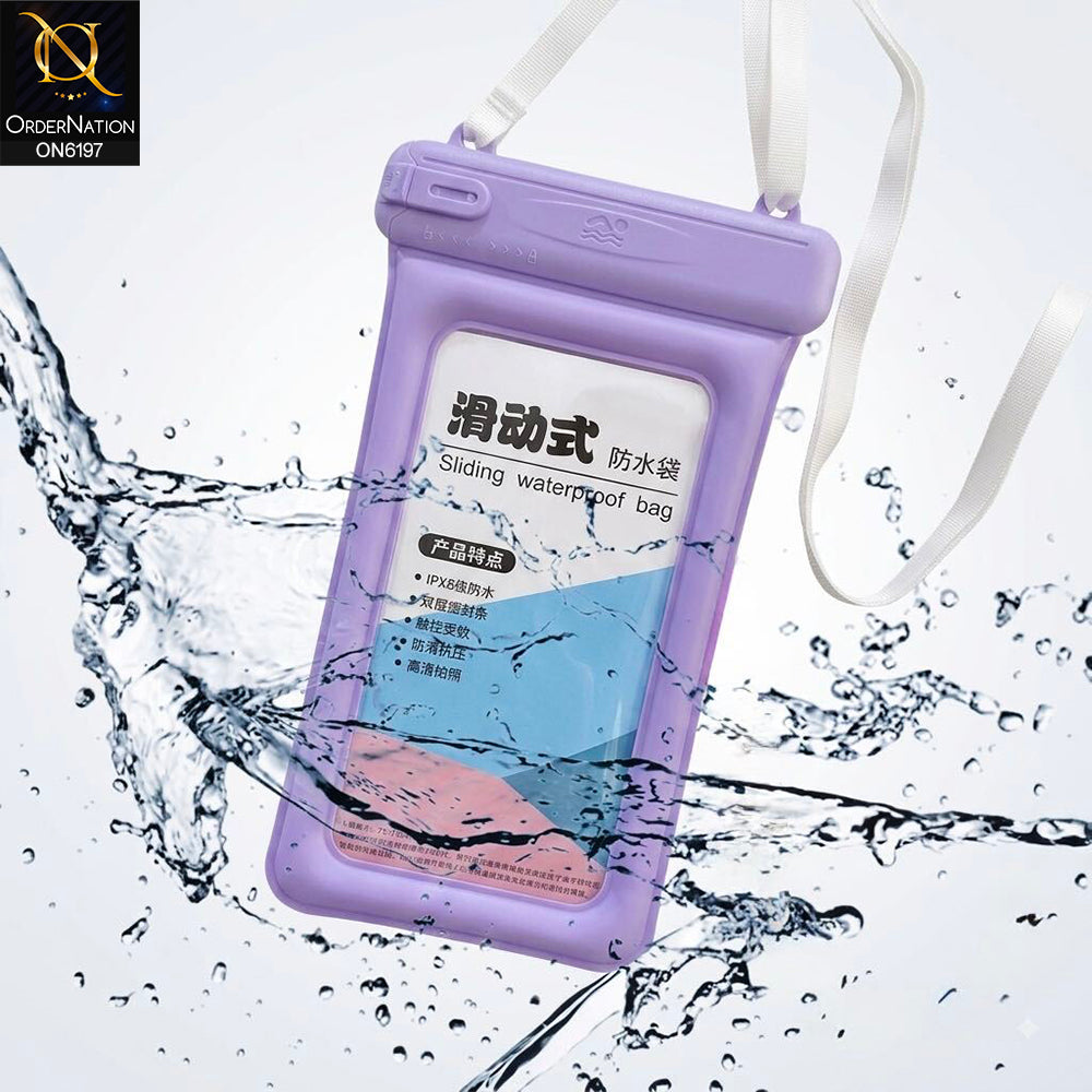 Sliding Waterproof Phone Pouch with Secure Seal and Adjustable Neck Strap