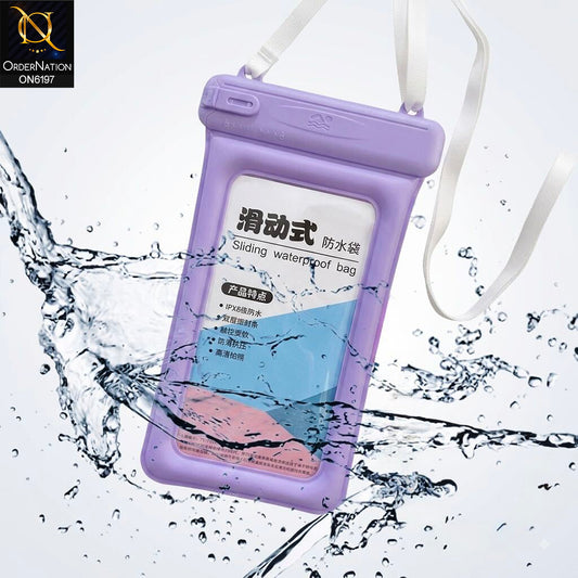 Sliding Waterproof Phone Pouch with Secure Seal and Adjustable Neck Strap