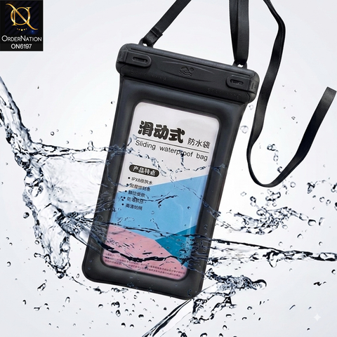 Sliding Waterproof Phone Pouch with Secure Seal and Adjustable Neck Strap