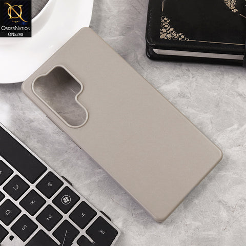 Samsung Galaxy S25 Ultra Cover - Gray - Premium Vegan Leather Case