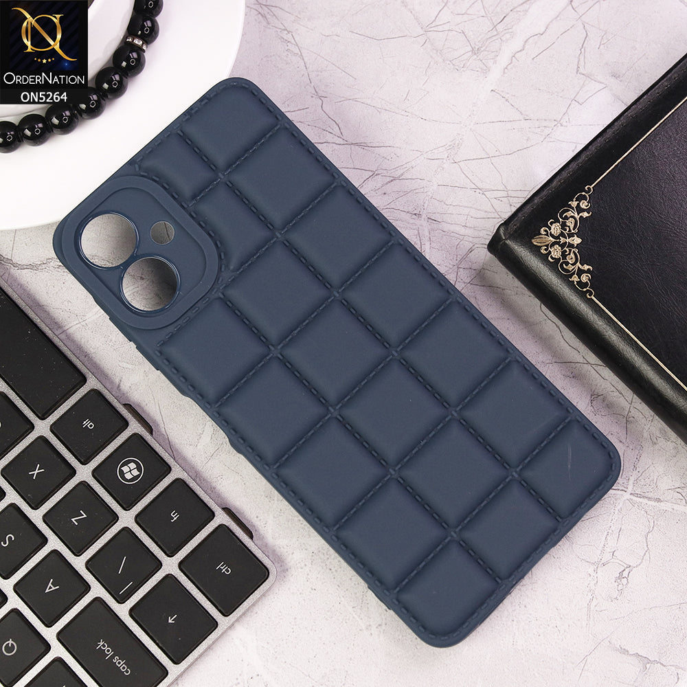 Samsung Galaxy A06 Cover - Blue - Soft Puffer Down Jacket Box Design Camera Protection