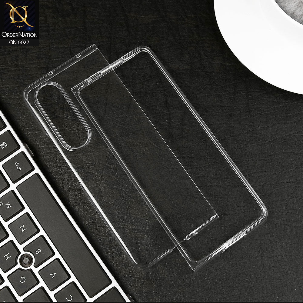 Samsung Galaxy Z Fold 4 5G Cover - Transparent - Raigon Inverse Crystal Clear TPU + PC Hybrid Protective Case