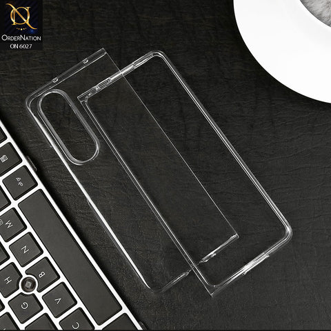 Samsung Galaxy Z Fold 4 5G Cover - Transparent - Raigon Inverse Crystal Clear TPU + PC Hybrid Protective Case