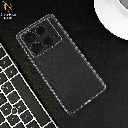 Infinix Note 40 Cover - Soft 4D Design Shockproof Silicone Transparent Clear Camera Protection Case