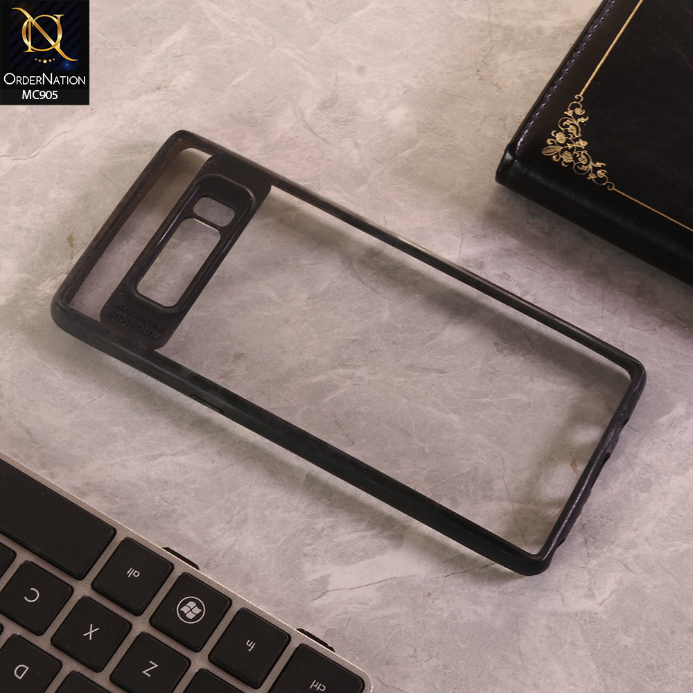 Samsung Galaxy Note 8 Cover - Black - Premium Slim-Fit Transparent Bumper Case