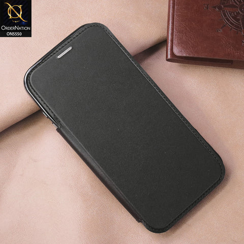 iPhone 17 Pro Max Cover - Black -  New Luxurious High Quality Clear And Leather Flip Book With MagSafe And Camera Protecttion
