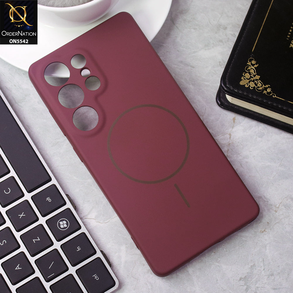 Samsung Galaxy S25 Ultra - Maroon - New Premium High Quality Matte Sillica Gel Soft Case