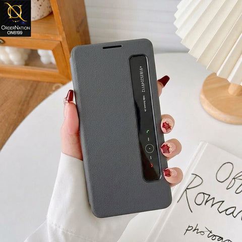 Samsung Galaxy S26 Ultra Cover - Gray - Premium Protective Flip Cover with Smart Display Window and Hands-Free Call Support