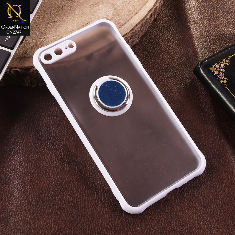 iPhone 8 Plus / 7 Plus Cover - Purple - New Fresh Look Steel Finger Grip 360 Rotation Holder Back Shell Case