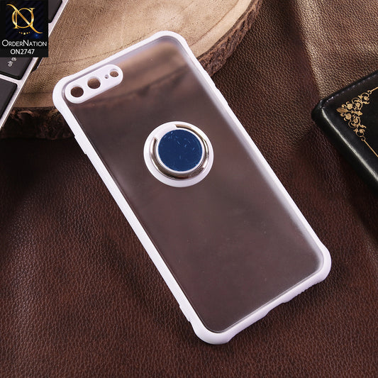 iPhone 8 Plus / 7 Plus Cover - Purple - New Fresh Look Steel Finger Grip 360 Rotation Holder Back Shell Case