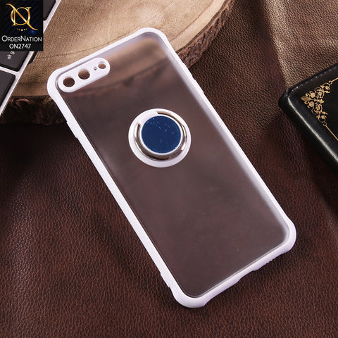 iPhone 8 Plus / 7 Plus Cover - Purple - New Fresh Look Steel Finger Grip 360 Rotation Holder Back Shell Case