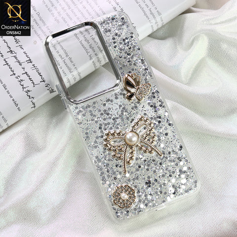 Vivo Y29 4G Cover - Silver - New Beeded Rhinestones Shinny Glitter