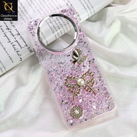 Xiaomi Redmi A3x Cover - Pink - New Beeded Rhinestones Shinny Glitter