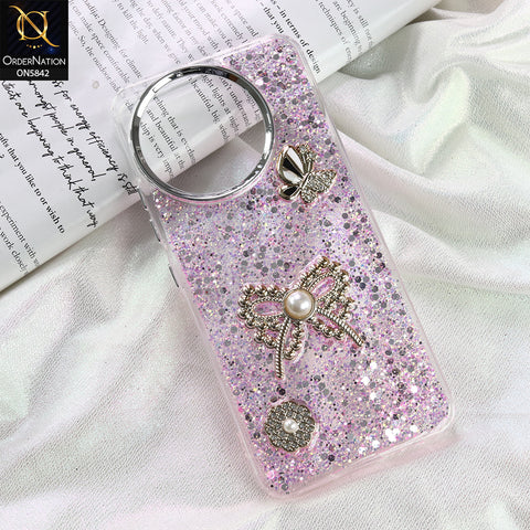 Tecno Spark 30 Pro Cover - Pink - New Beeded Rhinestones Shinny Glitter