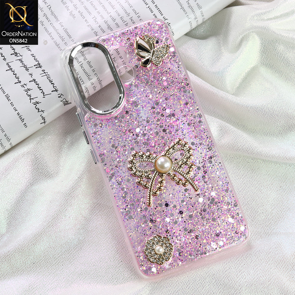 Vivo T4 Pro Cover - Pink - New Beeded Rhinestones Shinny Glitter