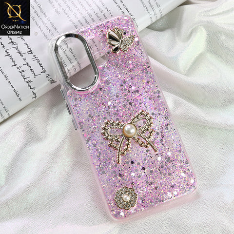 Vivo V60 Cover - Pink - New Beeded Rhinestones Shinny Glitter
