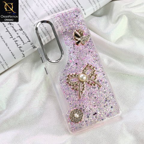 Tecno Camon 40 Pro Cover - Pink - New Beeded Rhinestones Shinny Glitter