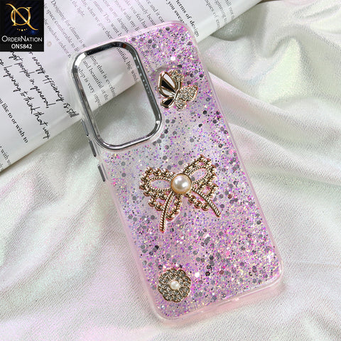 Infinix Hot 60 Pro Plus Cover - Pink - New Beeded Rhinestones Shinny Glitter Case