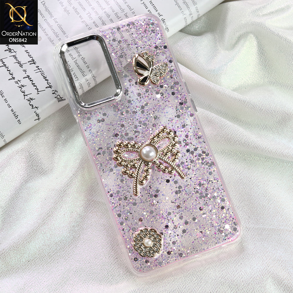Samsung Galaxy A16 5G Cover - Pink - New Beeded Rhinestones Shinny Glitter Case