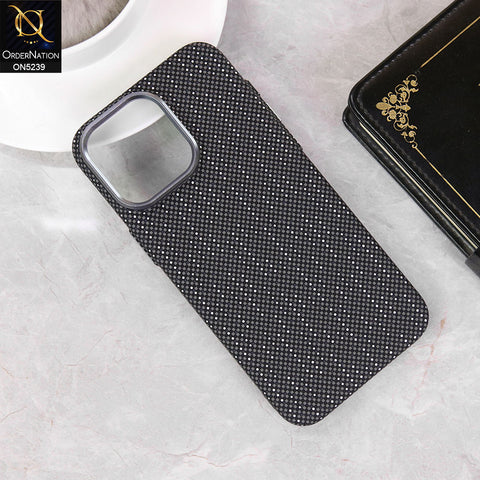 iPhone 15 Pro Max Cover - Design12 - Universe Luxo Carbon Fiber Texture Ultra Thin Shell Case With Metal Camera Ring Borders
