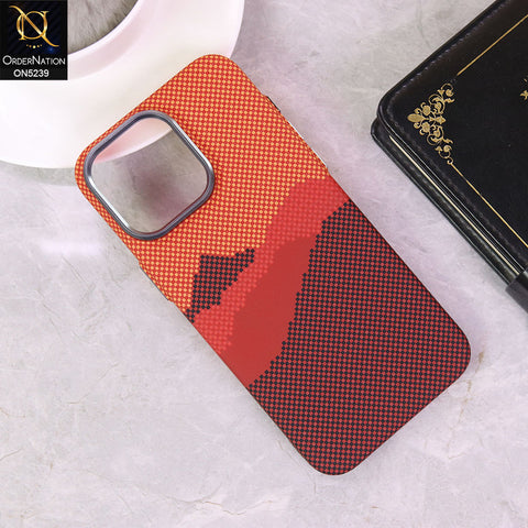 iPhone 15 Pro Max Cover - Design14 - Universe Luxo Carbon Fiber Texture Ultra Thin Shell Case With Metal Camera Ring Borders