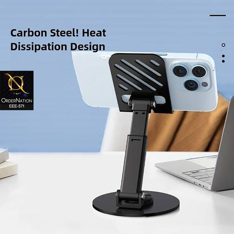 Aspor A701 Metal Bracket Adjustable Foldable Desktop Phone & Tablet Stand – Universal Mobile Holder