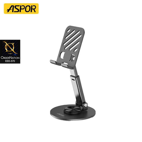 ASPOR A702 Multi-Function Desktop Support Metal Phone & Tablet Stand – Adjustable Carbon Steel Holder
