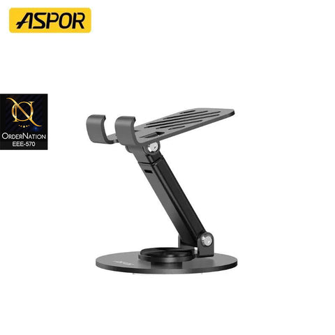 ASPOR A702 Multi-Function Desktop Support Metal Phone & Tablet Stand – Adjustable Carbon Steel Holder
