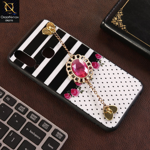 Vivo Y17 Cover - Design 1 - Cute Girlish Chain Stone Brogue Back Soft Case