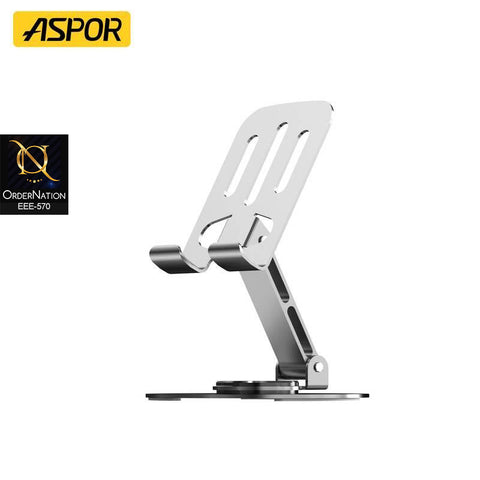 ASPOR A702 Multi-Function Desktop Support Metal Phone & Tablet Stand – Adjustable Carbon Steel Holder