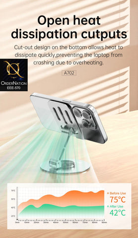 ASPOR A702 Multi-Function Desktop Support Metal Phone & Tablet Stand – Adjustable Carbon Steel Holder