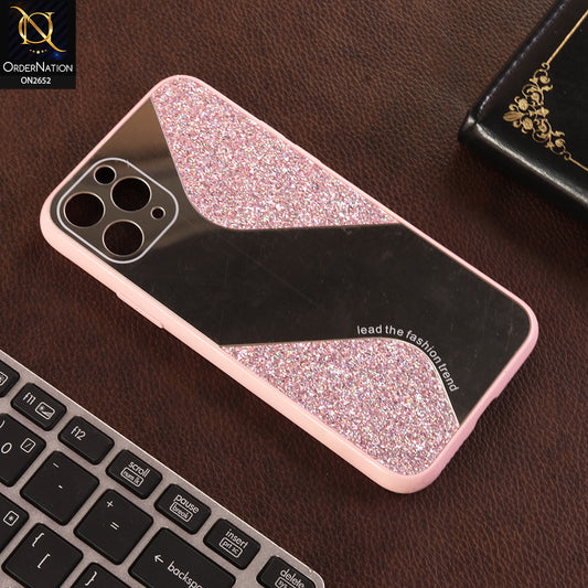 iPhone 11 Pro Cover - Pink - New Stylish Ziggy Mirror Not Moving Glitter Soft Case