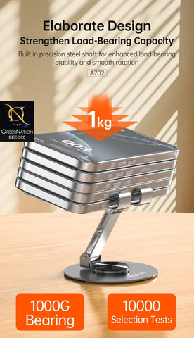ASPOR A702 Multi-Function Desktop Support Metal Phone & Tablet Stand – Adjustable Carbon Steel Holder