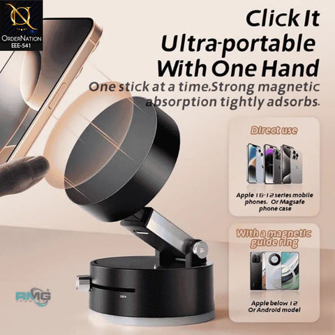 Vacuum Suction Adjustable Phone Holder Stand T-9203 – Strong Adhesion & Foldable Design