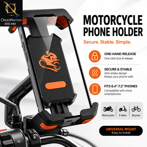Universal Motorcycle & Bicycle Phone Mount - SH-3186 (360° Rotation)