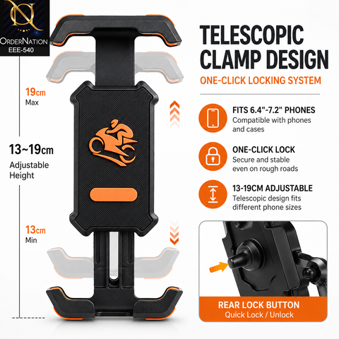 Universal Motorcycle & Bicycle Phone Mount - SH-3186 (360° Rotation)