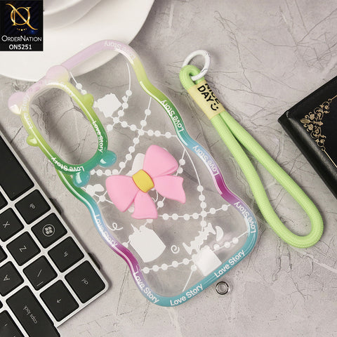 Samsung Galaxy A55 Cover - Pink - New Love Story Cute 3D Bow Knot Soft Silicone Protective Case