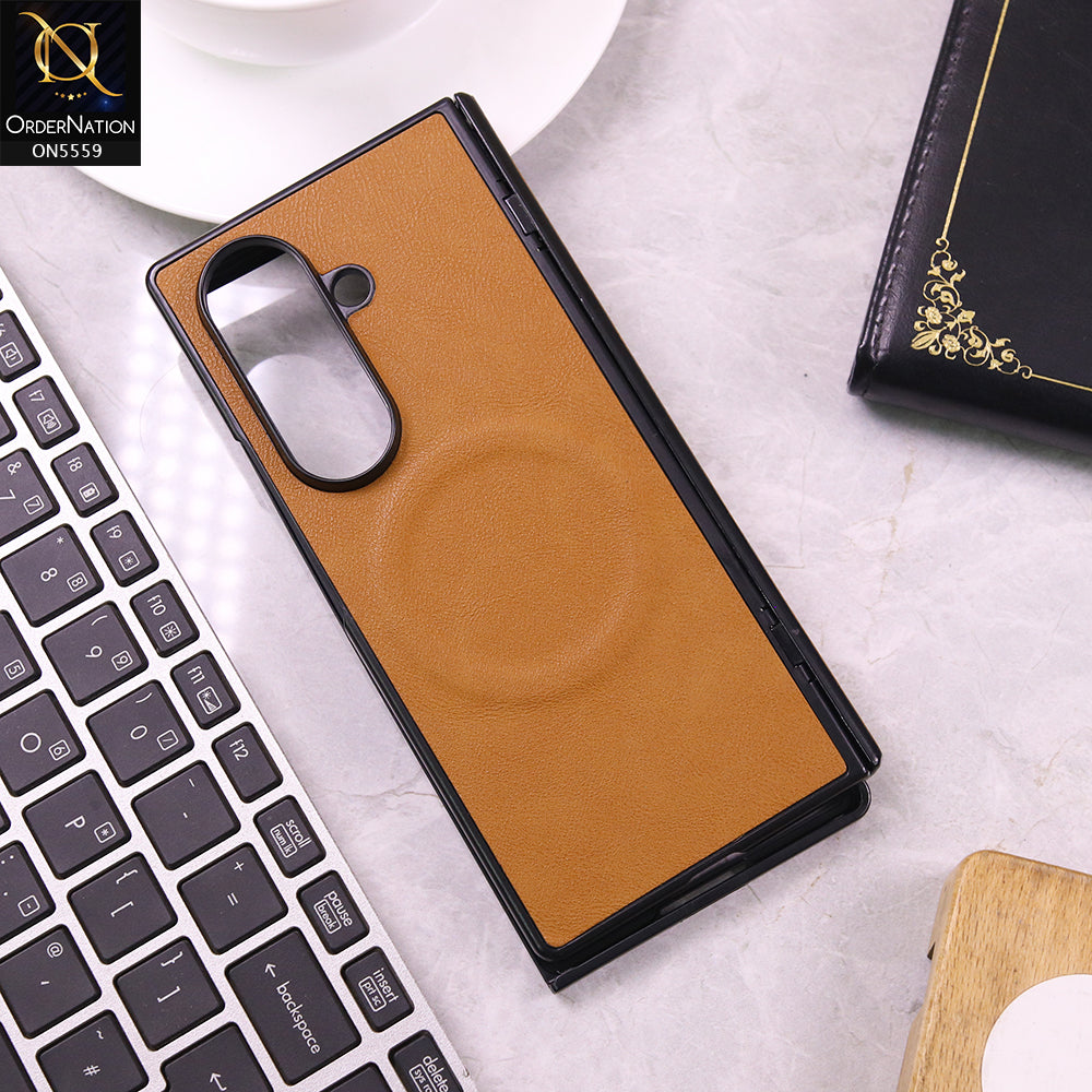 Samsung Galaxy Z Fold 7 5G Cover - Brown - New Premium High Quality Soft Leather Case