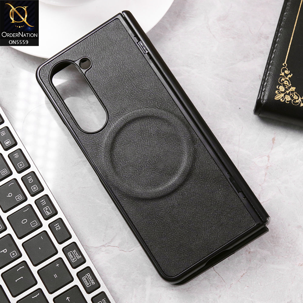 Samsung Galaxy Z Fold 5 5G Cover - Black - New Premium High Quality Soft Leather Case