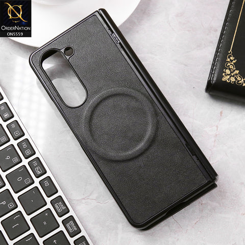 Samsung Galaxy Z Fold 5 5G Cover - Black - New Premium High Quality Soft Leather Case