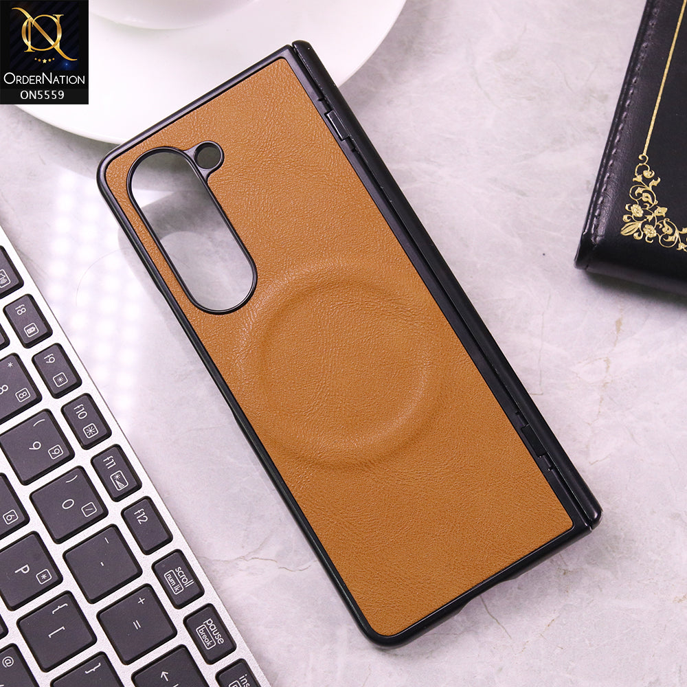 Samsung Galaxy Z Fold 5 5G Cover - Brown - New Premium High Quality Soft Leather Case