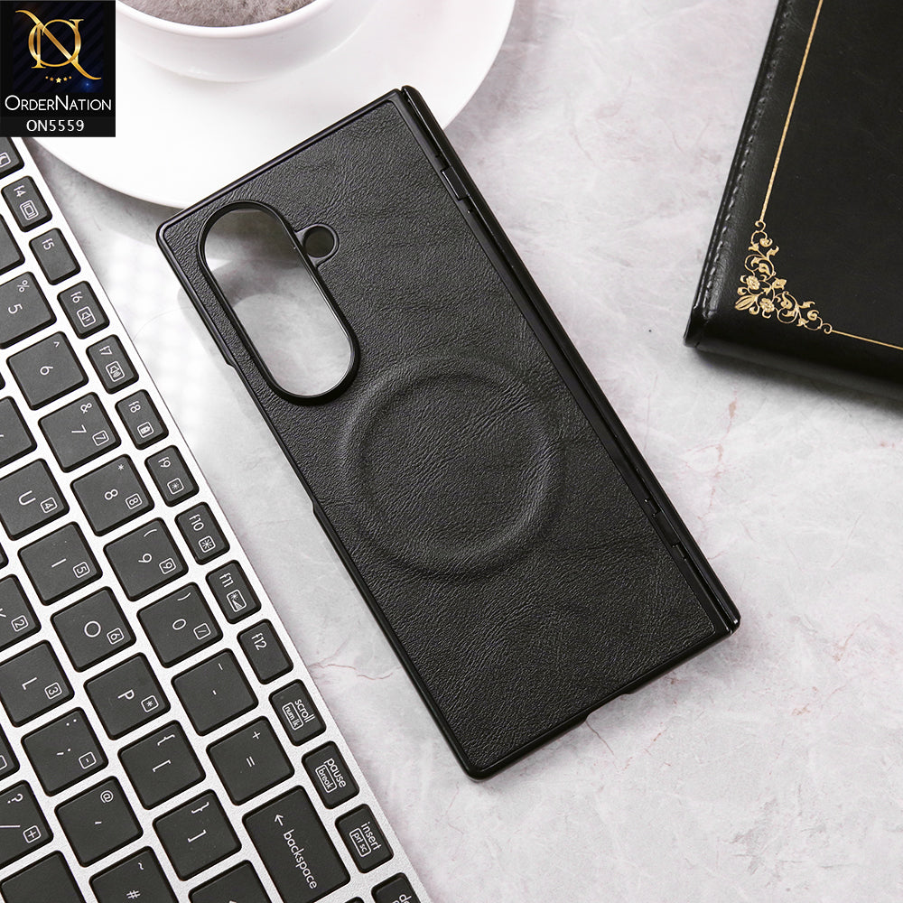 Samsung Galaxy Z Fold 7 5G Cover - Black - New Premium High Quality Soft Leather Case