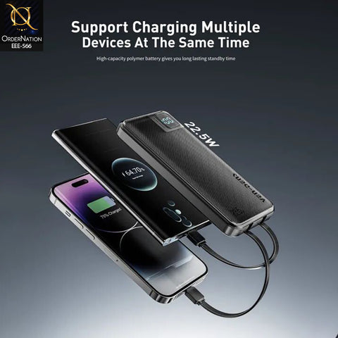 VEN-DENS VD-PB060 10000mAh 22.5W Fast Charging Power Bank with Digital Display