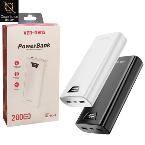 VEN-DENS VD-PB044 20000mAh Fast Charging Power Bank 22.5W Digital Display Portable Power Bank