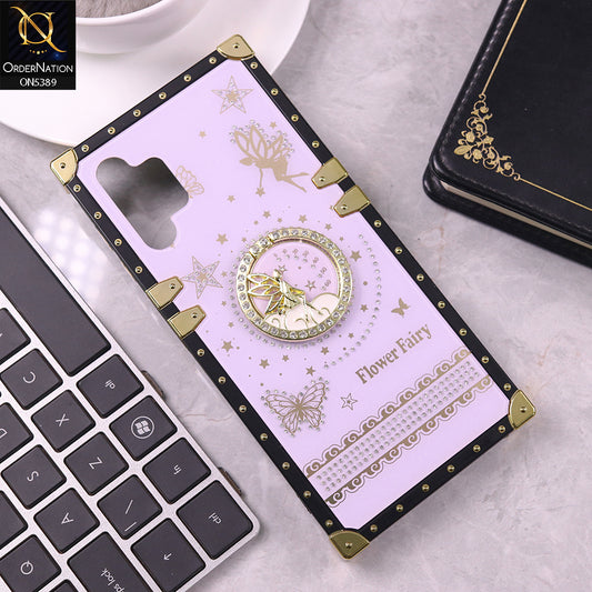 Samsung Galaxy A13 Cover - Purple - Trendy Flower Fairy Stylish Soft Square Trunk Case